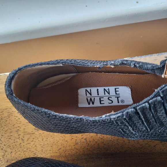 NWT Nine West Ankle Boots Western Style Nubuck Leather Size 8 Black - Picture 7 of 11